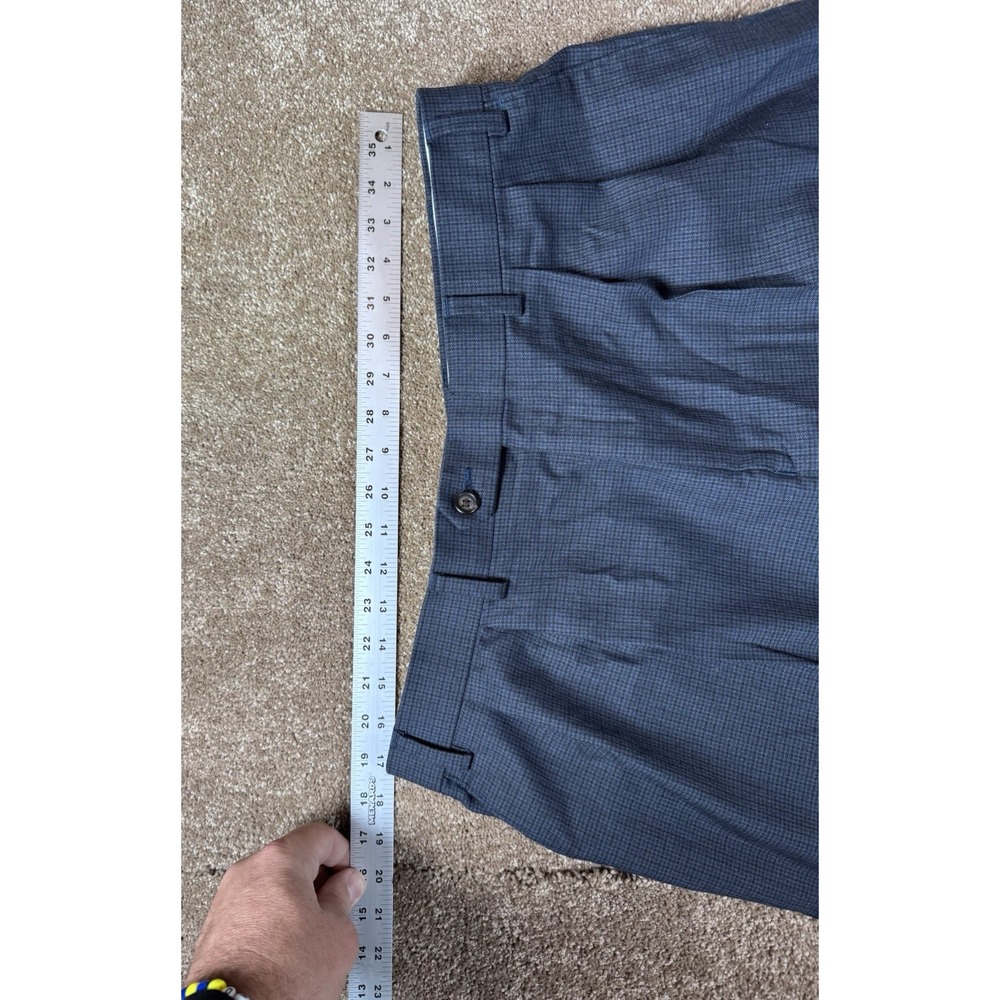 Ralph Lauren Dress Pants Men's 36 x 32 Blue Check‎ Pleated Cuffed Slacks - Picture 4 of 10
